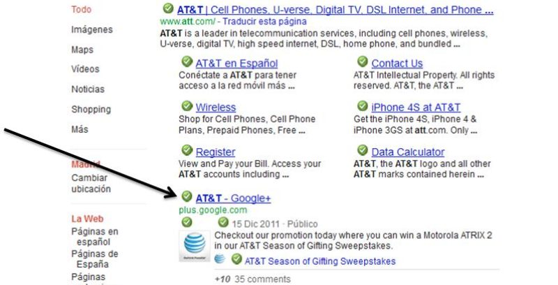 La Páginas de Google+ aparecen en los Primeros Resultados de Búsqueda