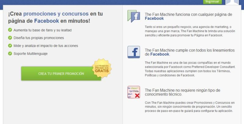 The Fan Machine: app para realizar promociones en la página de fans