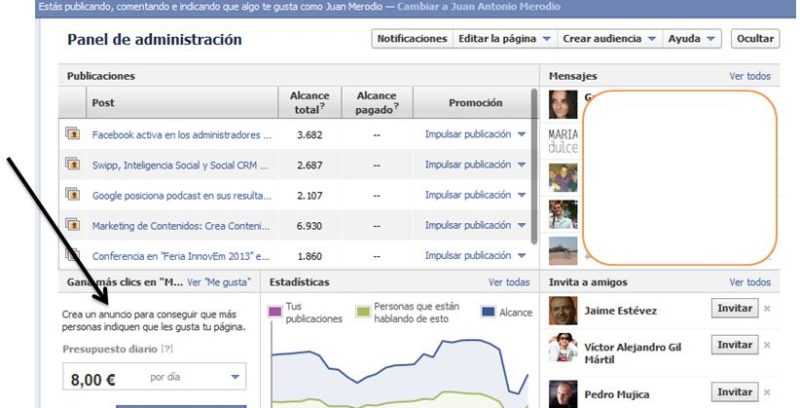 Usa las páginas promocionadas de Facebook para conseguir fans