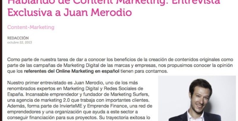 Entrevista: “Hablando de Content Marketing”