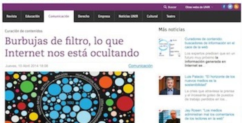 Artículo: “Burbujas de filtro, lo que Internet nos está ocultando”