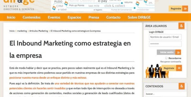 Artículo: "El Inbound Marketing como estrategia en la empresa"