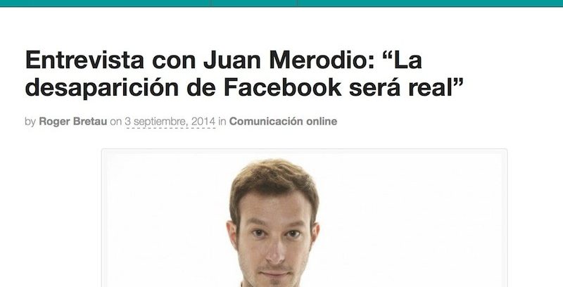 Entrevista: "La desaparición de Facebook será real"