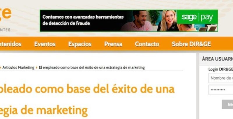 Artículo: “El empleado como éxito de la estrategia de marketing”