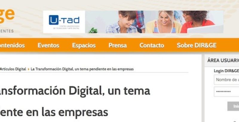 Artículo: “La Transformación Digital, aún pendiente en las empresas”