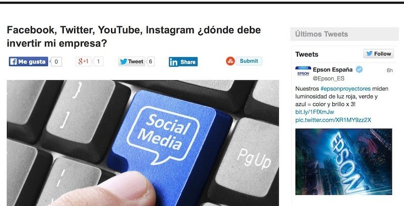 Artículo: Facebook, Twitter, YouTube, Instagram ¿dónde invierto?”