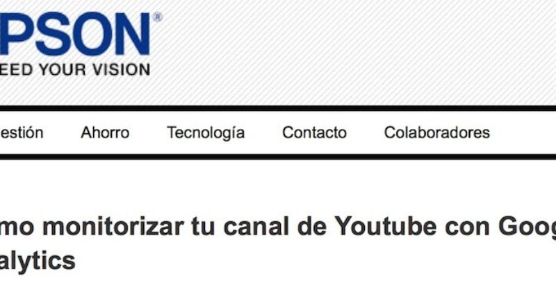 Artículo: "Cómo monitorizar tu canal de Youtube con Google Analytics"