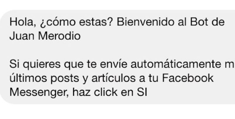 Un Bot en Facebook Messenger para seguir las actualizaciones del blog